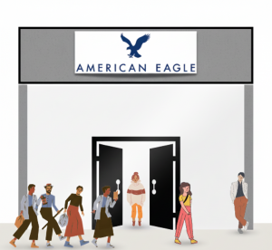 most wanted sound shopping mall american eagle store front